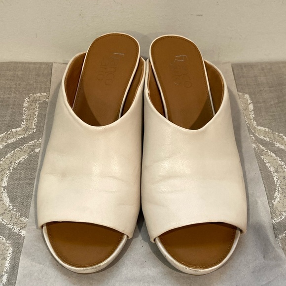 Franco Sarto cream open toe slide wedge mule 7.5 - Picture 4 of 9